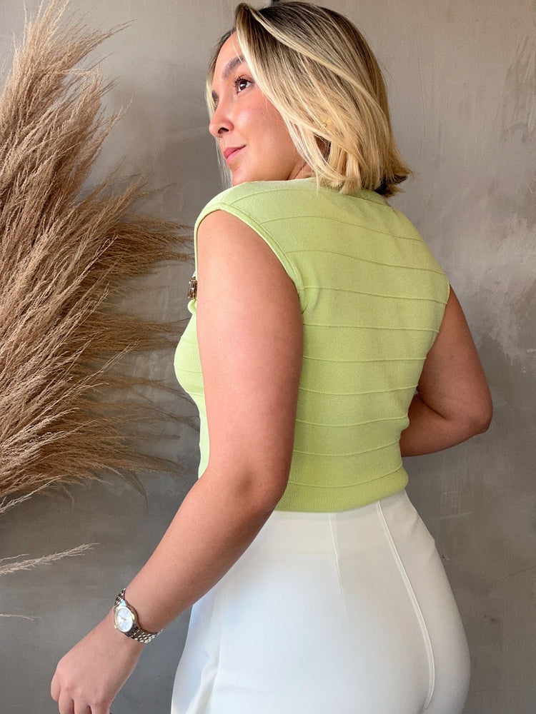 Wendy Lime Detailed Top