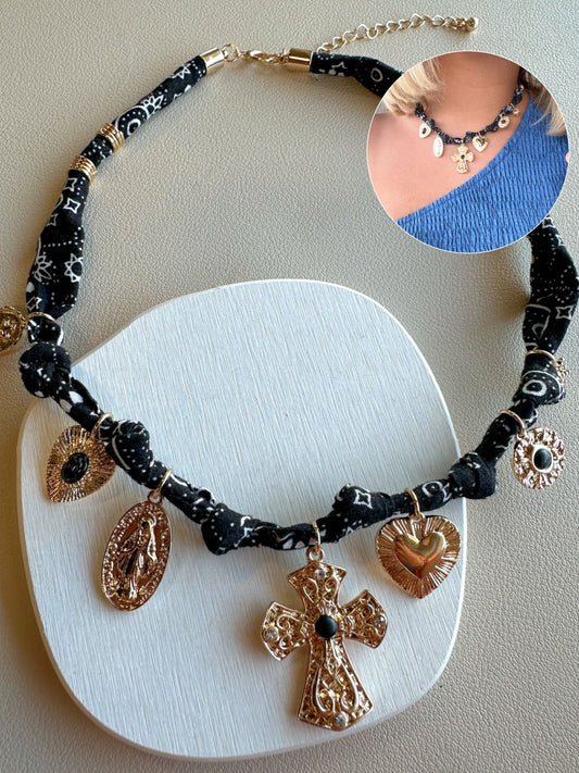 Scarf Cross Necklace