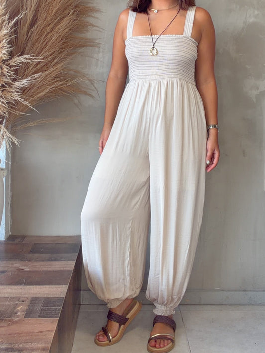 Aliana Ivory Balloon Jumpsuit