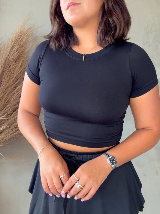 Carolina Black Crop Tee