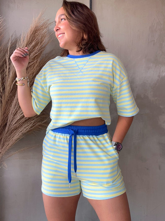 Eliana Blue Striped Set