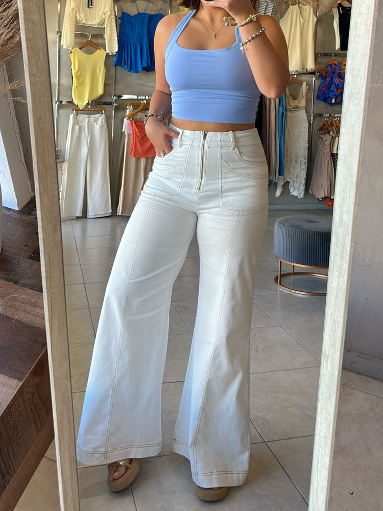 Itzel Blue Halter Top