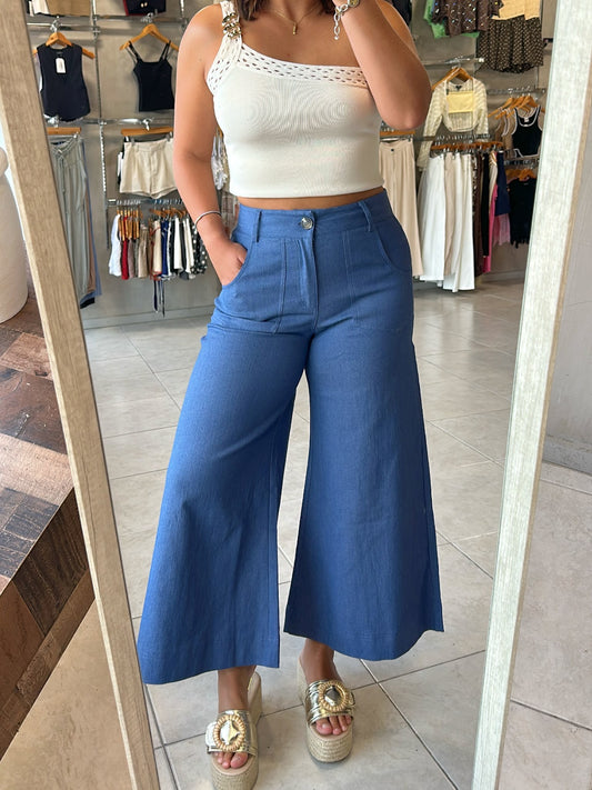Amanda Indigo Wide Leg Jean