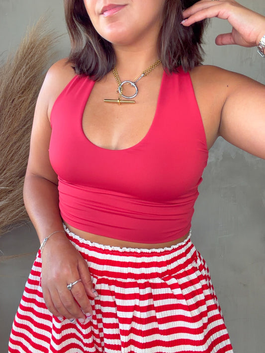 Nina Red Halter Top