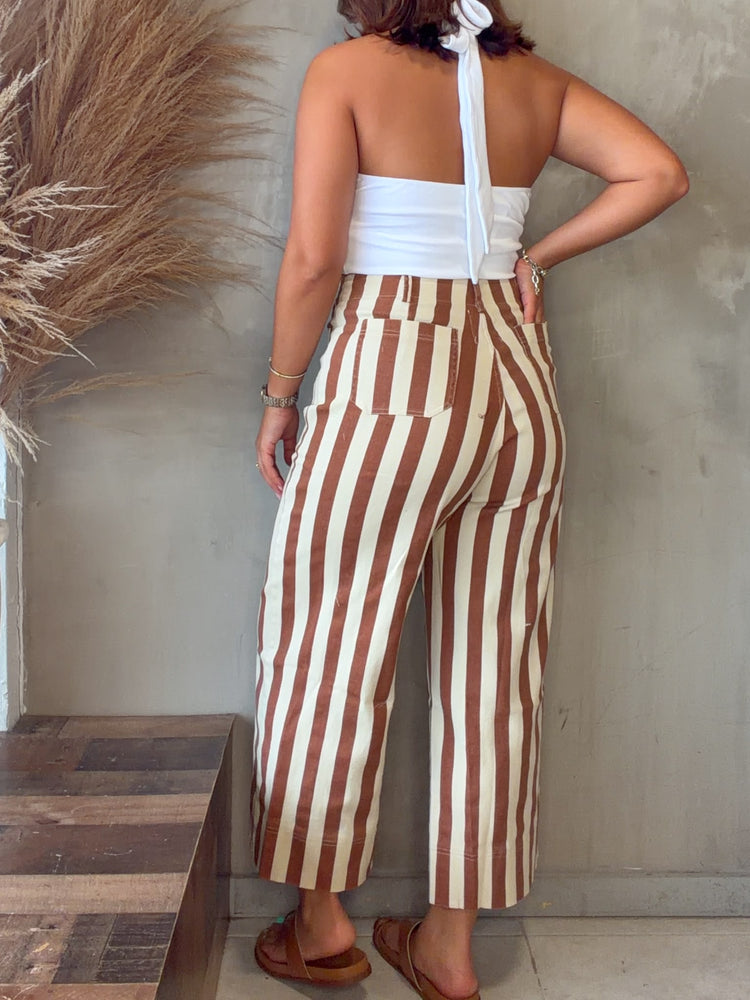 Victoria Rust Striped Jean