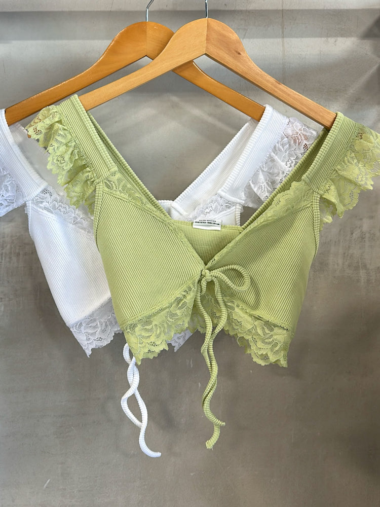 Perla Green Lace Crop
