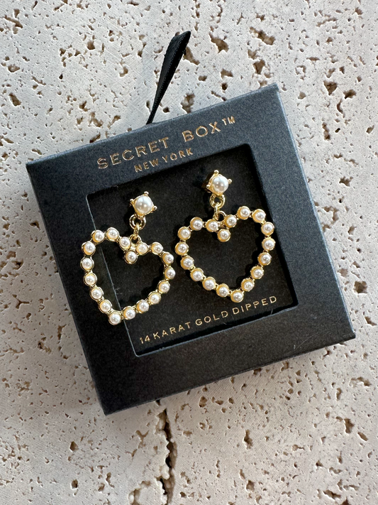 Pearl Heart Earrings