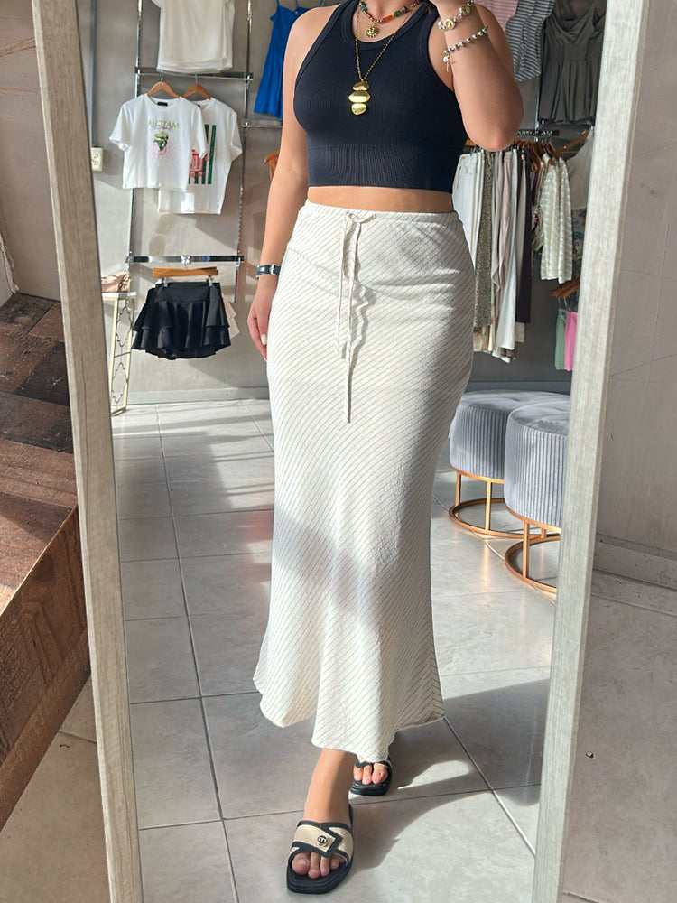 Florence Beige Striped Skirt