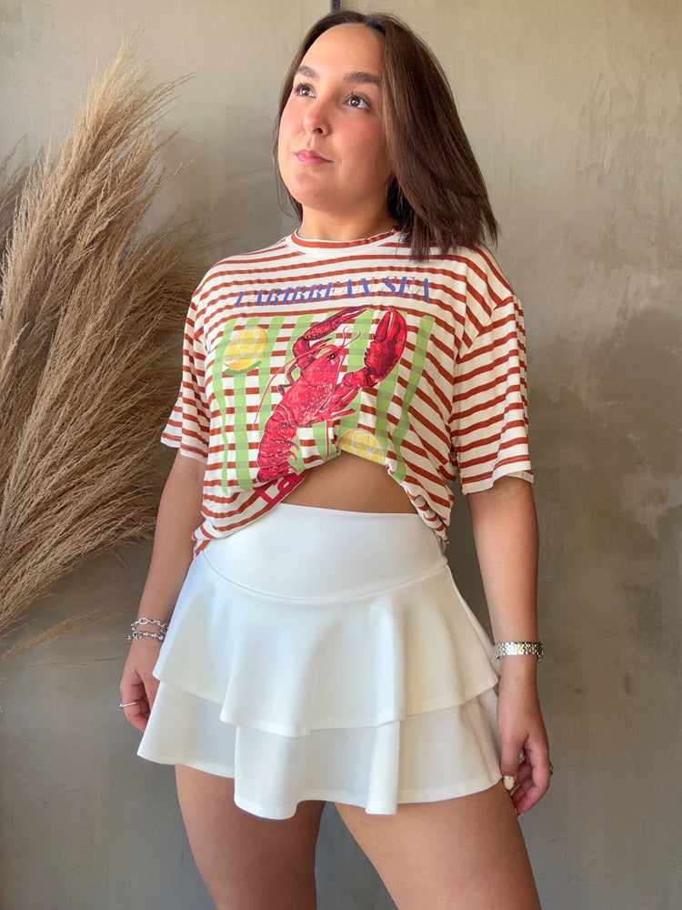 Diana White Ruffled Skort