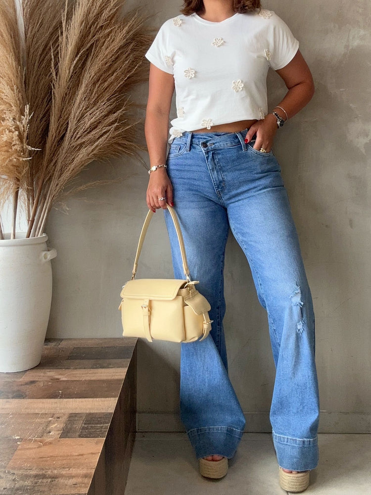Leticia White Floral Tee