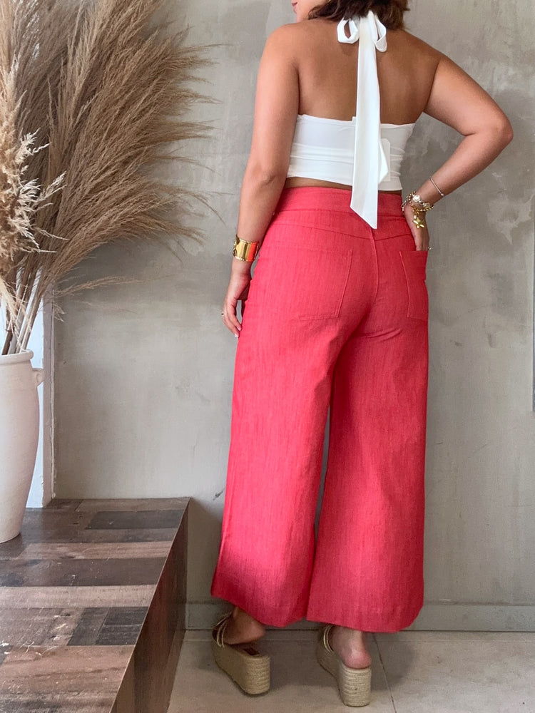 Amanda Red Wide Leg Jean