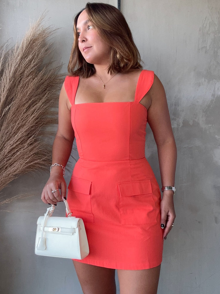 Gia Orange Romper