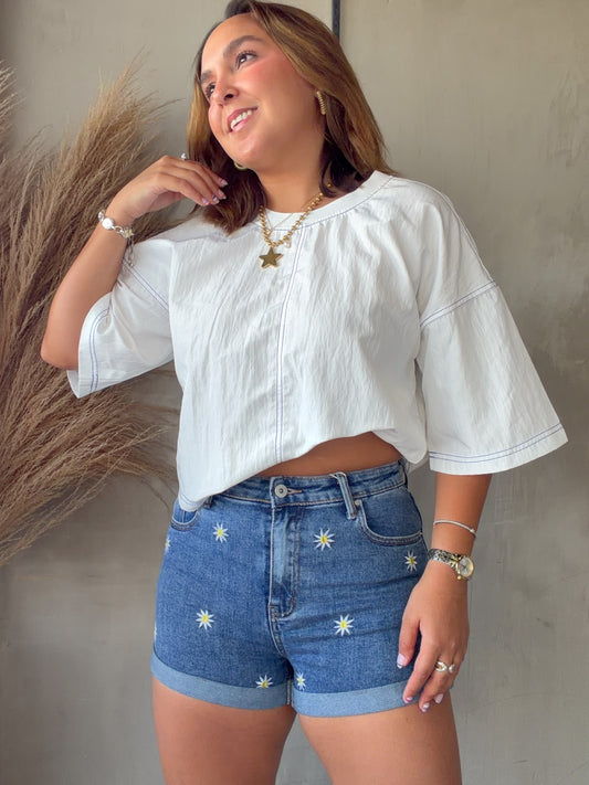 Daisies Denim Short