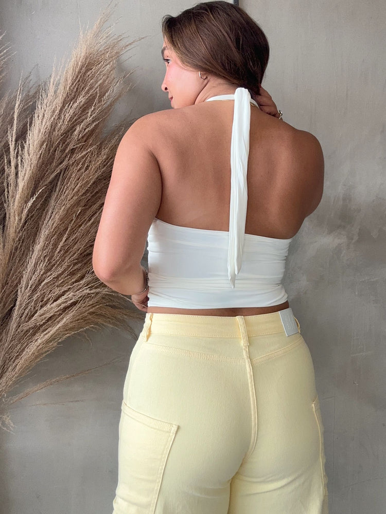 Itzel White Halter Top