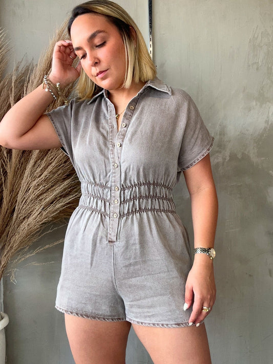 Isis Mocha Denim Romper