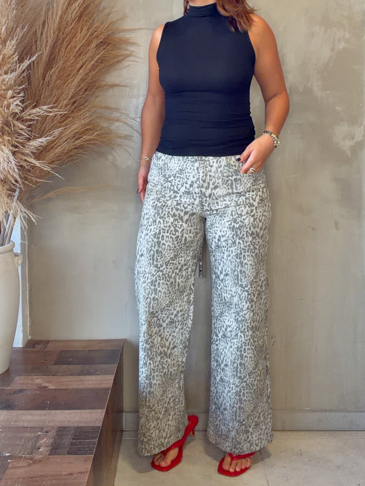Alicia Leopard Belted Jean