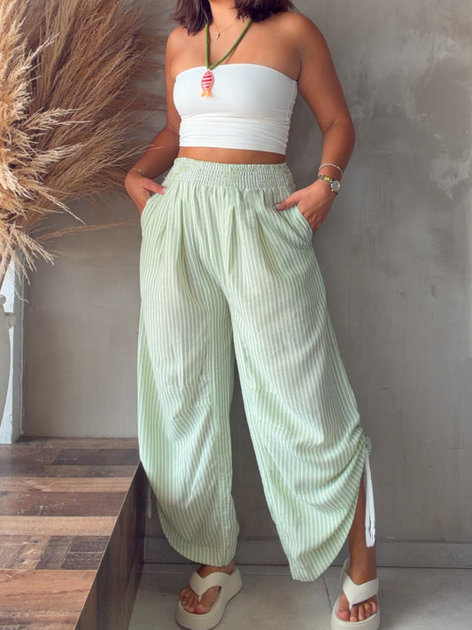 Camille Striped Barrel Pants