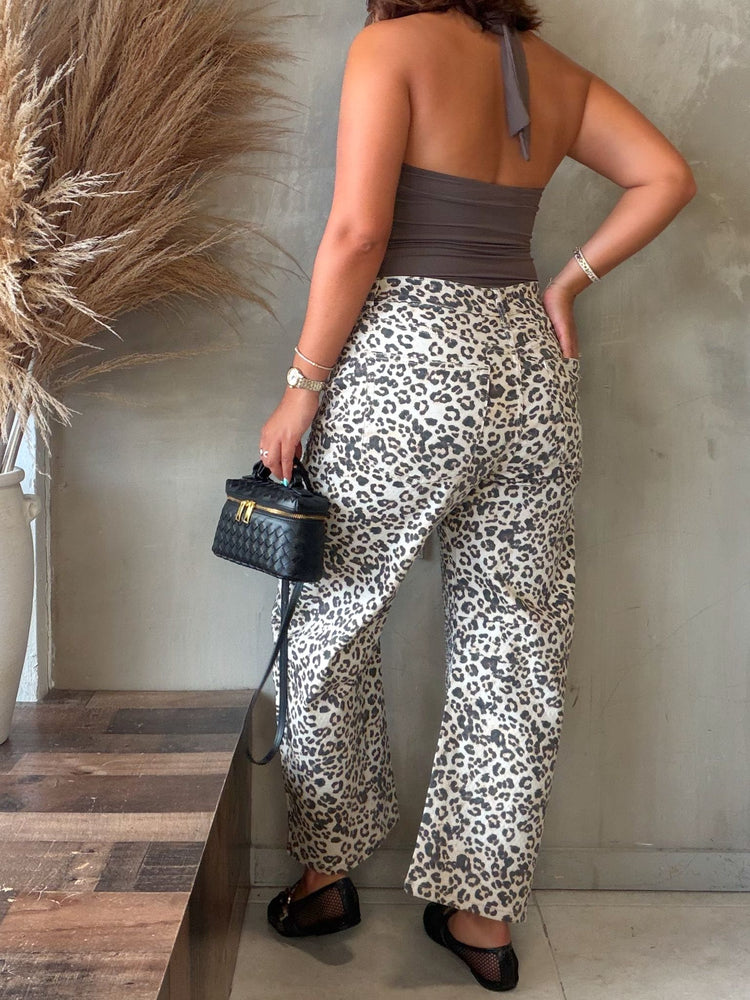 Janine Leopard Barrel Jean