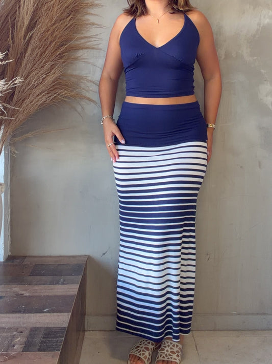 Juliana Striped Navy Set
