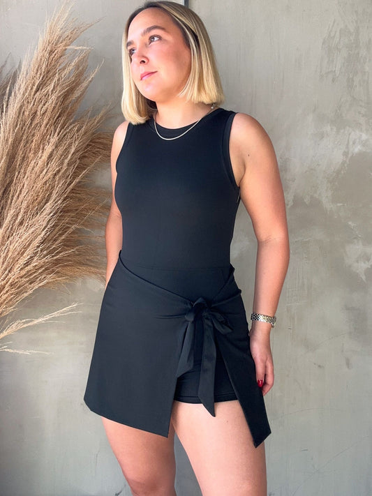 Aryna Black Active Romper
