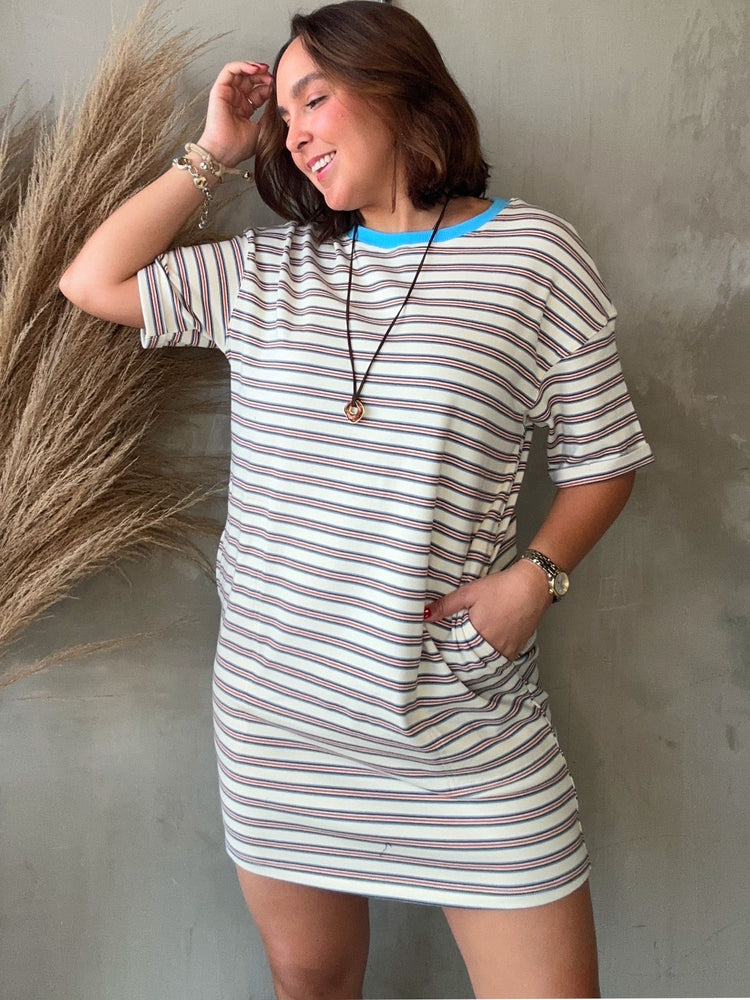 Mia Striped Shirt Dress