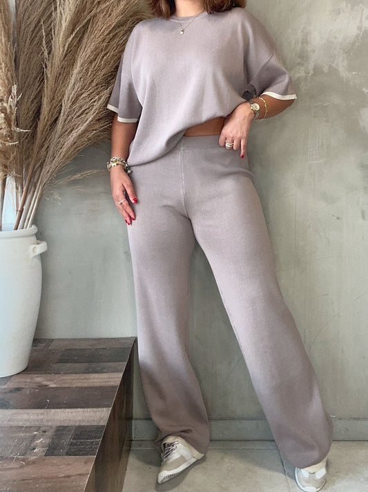 Noelia Taupe Knit Set