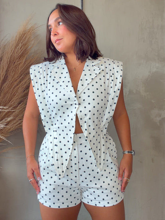 Celeste Polka Dots Romper