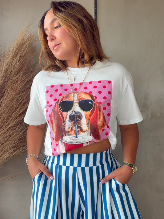 Red Polka Dog Tee