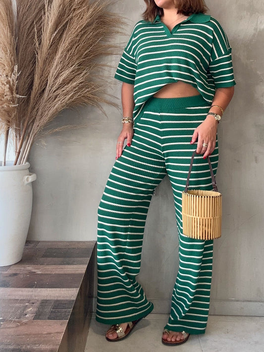 Susana Green Striped Set