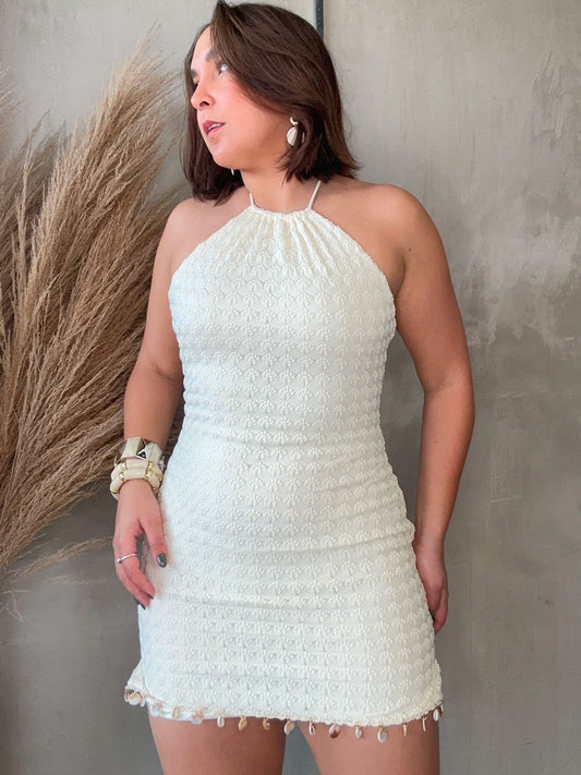 Irene Shells Halter Dress