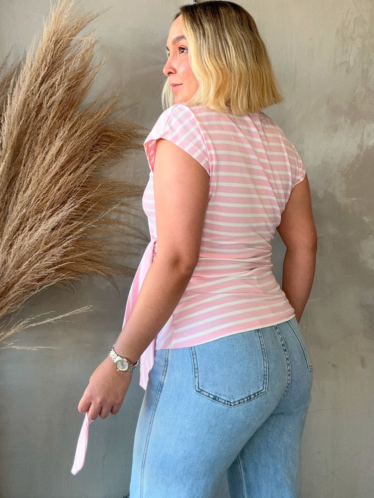 Cindy Pink Striped Top