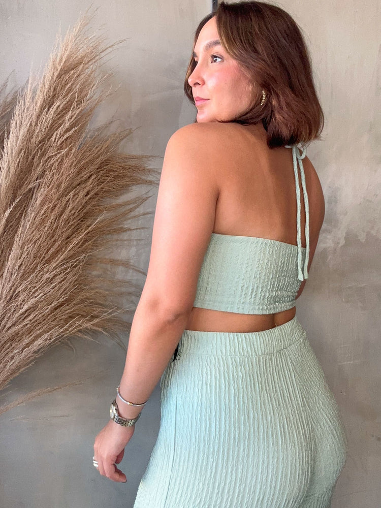 Sage Crochet Top & Pants Set