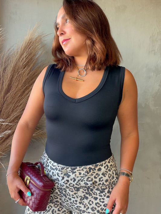 Donna Black Tank Top