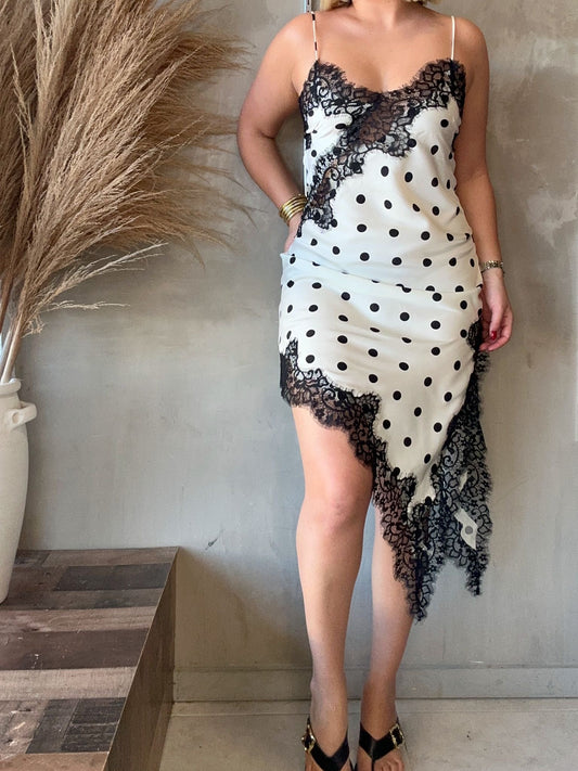 Aimee Lace & Polka Dots Dress