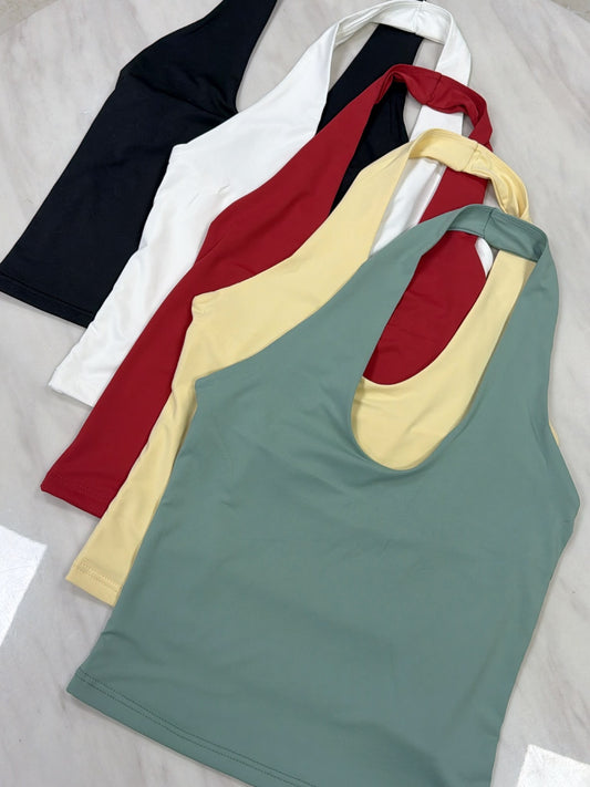 Nina Sage Halter Top