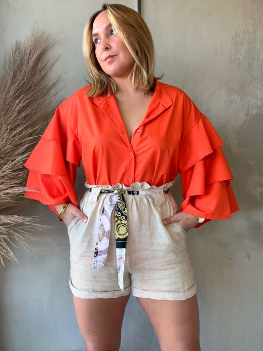 FINAL SALE - Sienna Linen Beige Short