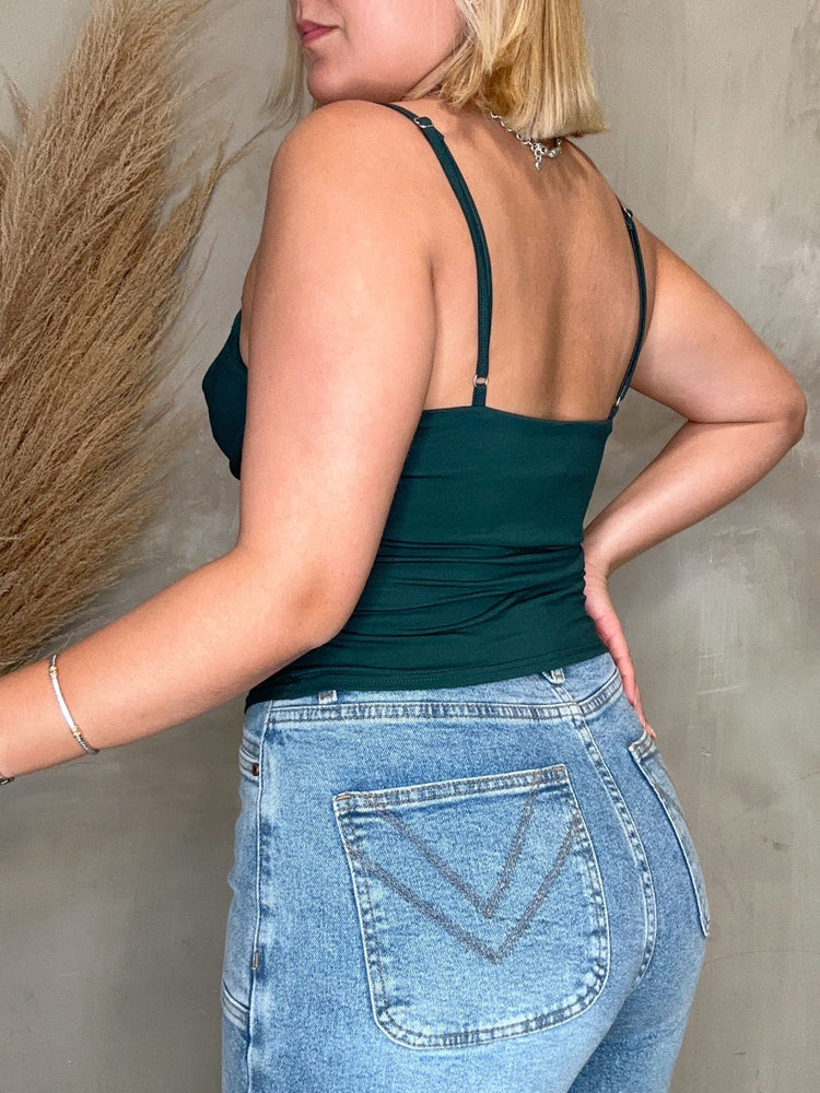 FINAL SALE - Linda Green Cowl Neck Top