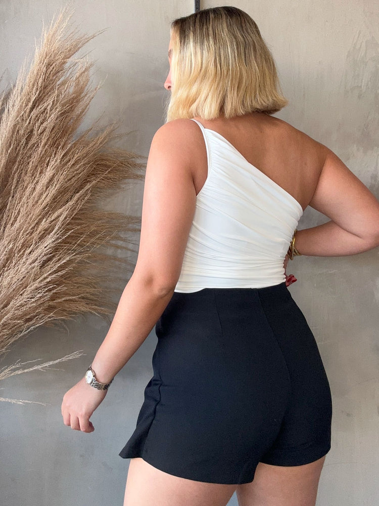 Pia White One Shoulder Bodysuit