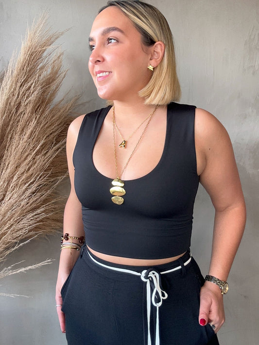 Melinda Black Tank Top
