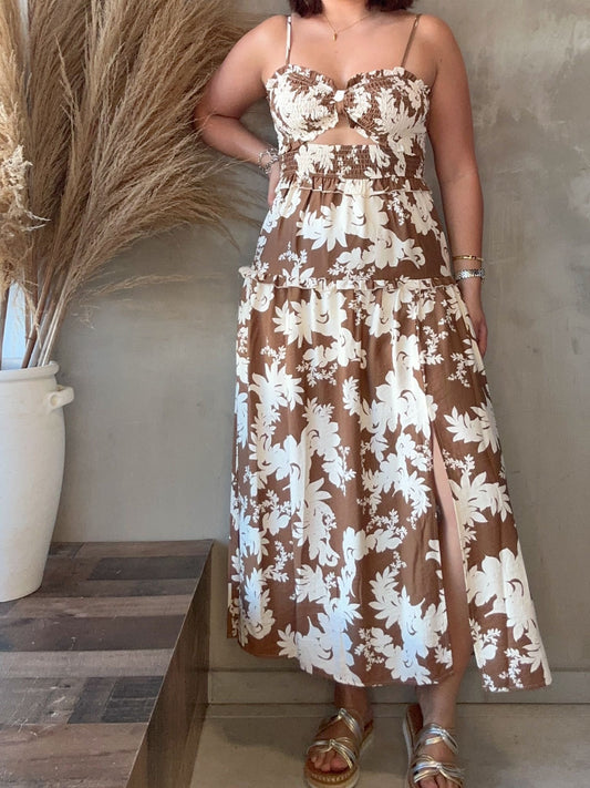 Judith Floral Slit Dress