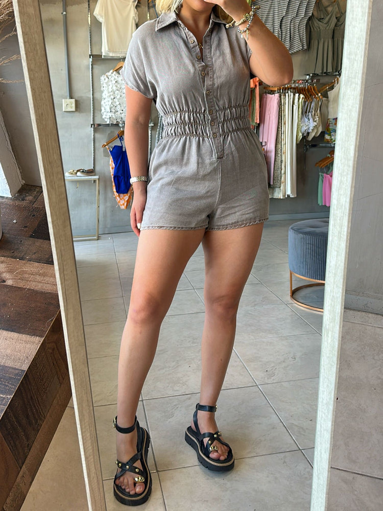 Isis Mocha Denim Romper