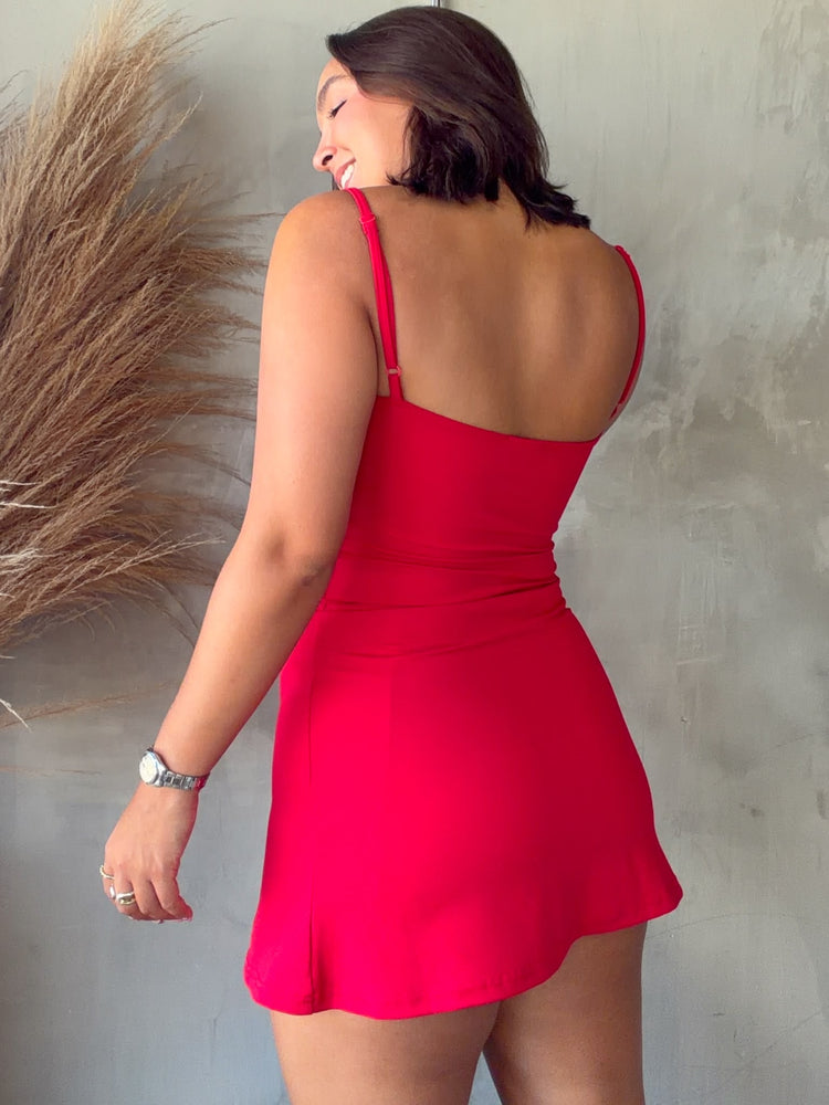 Maya Red Active Romper