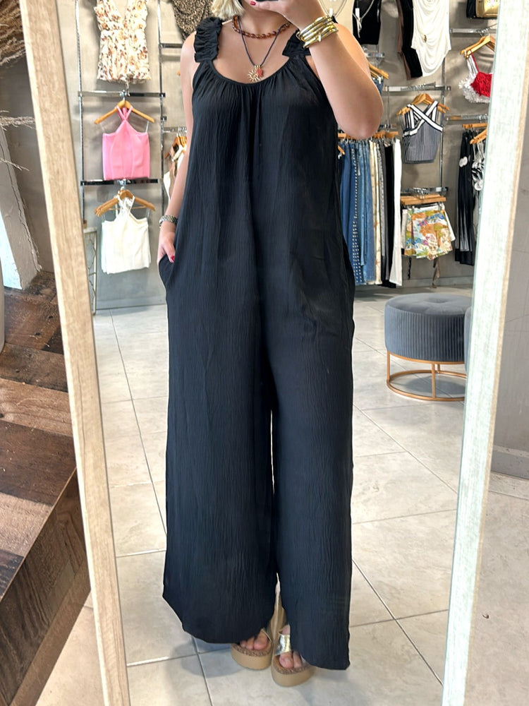 Onyx Ruffled Jumpsuit