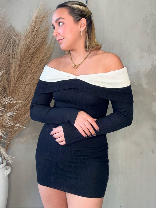FINAL SALE - Venus Knit Off Shoulder Dress