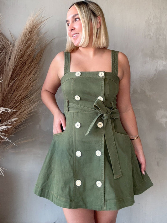 FINAL SALE - Dianne Olive Denim Dress