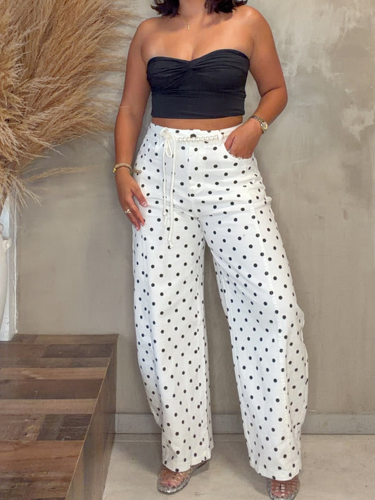 Kare White Polka Dots Jean