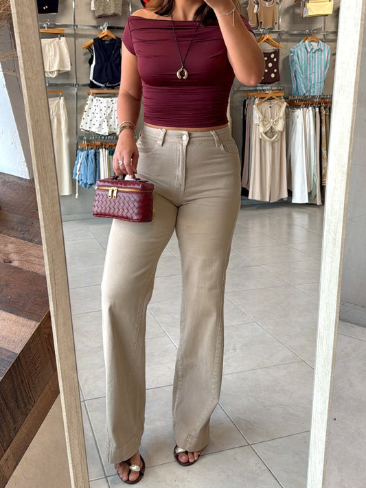 Angela Beige Jean
