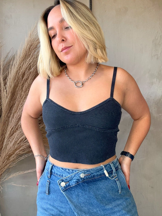 Kaylee Black Knit Top