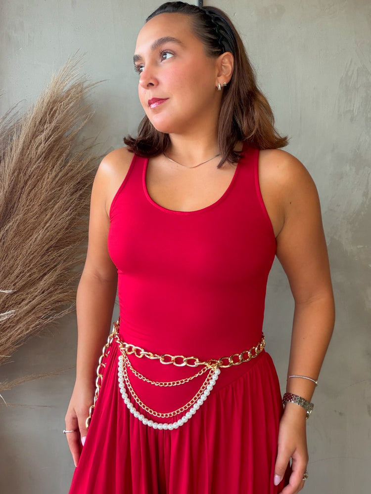 Renata Pearl Belted Balloon Jumpsuit
