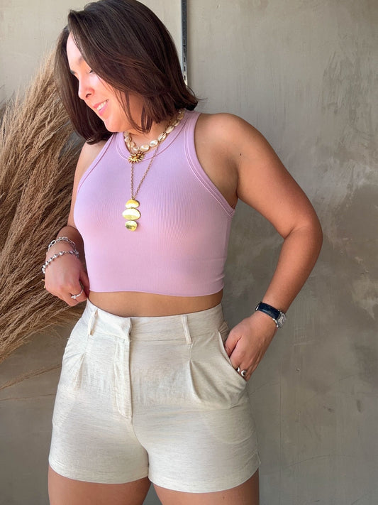 Jasmine Beige Linen Pants